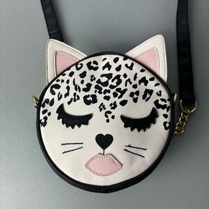 Luv Betsey by Betsey Johnson Mini Round Cat Leopord Crossbody Purse Small